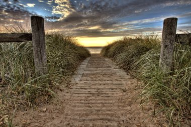 Beach Entrance Escanaba Michigan Sunrise clipart