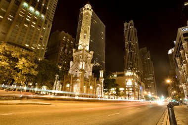 su kulesi Şikago gece fotoğrafçılığı şehir