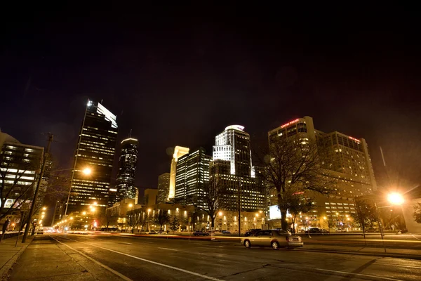 Minneapolis City Photo Skyline Centro Minnesota Midwest Noite Fotografia — Fotografia de Stock