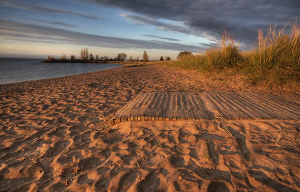 Entrada Praia Escanaba Michigan Sunrise — Fotografia de Stock