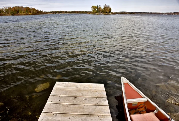 Potawatomi State Park Barco Aluguer Canoa Doca Wisconsin Sturgeon Bay — Fotografia de Stock