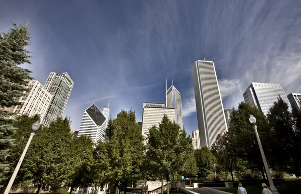 Σικάγο Τοπίο Στο Κέντρο Της Πόλης Χιλιετία Πάρκο Λεωφόρο Του — Φωτογραφία Αρχείου