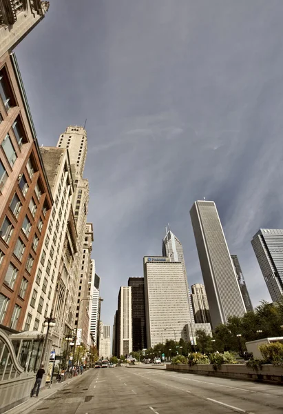 Chicago Cityscape Keskusta Millenium Park Michigan Avenue — kuvapankkivalokuva