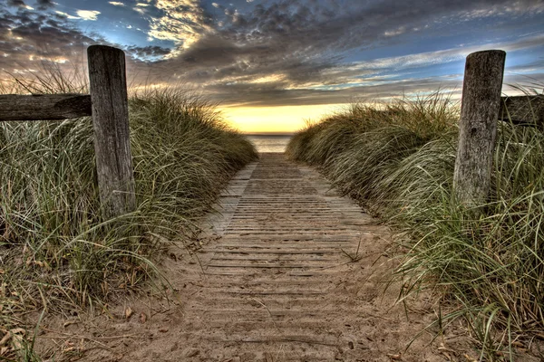 Ingresso Sulla Spiaggia Escanaba Michigan Sunrise — Foto Stock