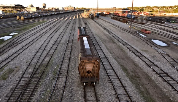 Železniční Trainyard Moose Jaw Saskatchewan — Stock fotografie