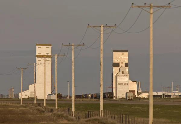 Grain Elevator Full Moon Saskatchewan Canada — Stock Photo, Image