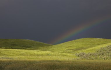 fırtına bulutları kır gökyüzü saskatchewan Kanada