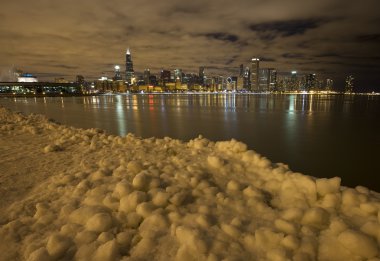 Chicago şehir merkezi şehir gece fotoğrafçılığı