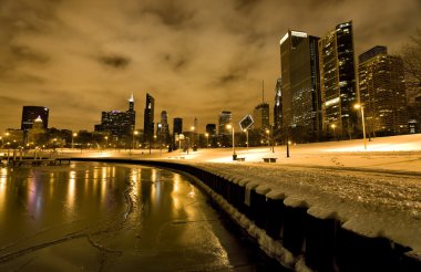 Chicago şehir merkezi şehir gece fotoğrafçılığı