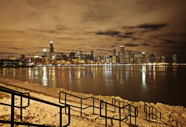 Chicago Centre-ville Photographie nocturne — Photo