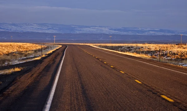 Sunset Road Wyoming — Stock fotografie