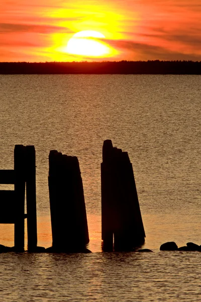 Sunset Hecla Island Manitoba Canadá — Foto de Stock