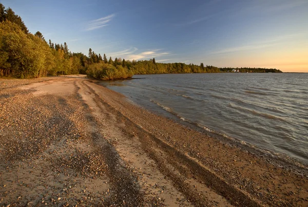 Ανατολή Του Ηλίου Λίμνη Winnipeg Manitoba Καναδά — Φωτογραφία Αρχείου
