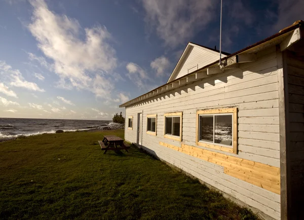 Fiske shack hecla isand manitoba sjön winnipeg — Stockfoto