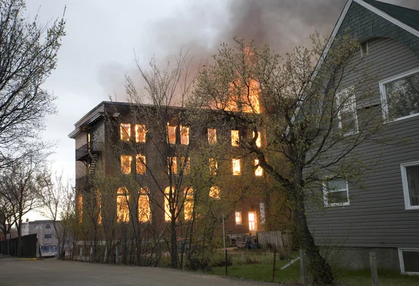 stock image Fire in Building Saskatchewan