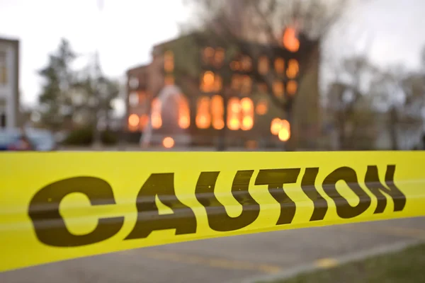 サスカチュワン州の建物で火災します。 — ストック写真