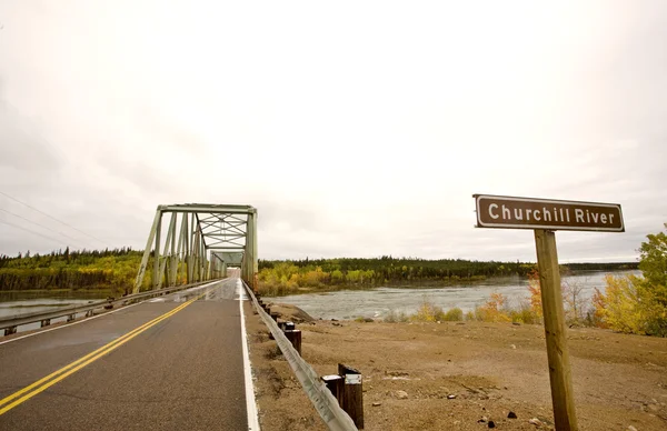 Churchill River Bridge Northern Manitoba — Stock Photo, Image