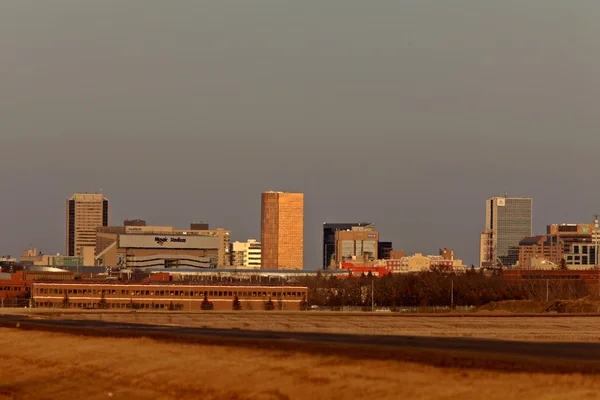 Cidade de Regina Saskatchewan ao pôr do sol — Fotografia de Stock