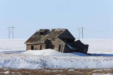 Kış saskatchewan'ın terk edilmiş evde