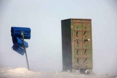 Kış saskatchewan'ın posta kutularına