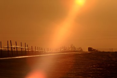 günbatımı kış raylar saskatchewan