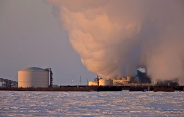 Ethanol Plant in Winter Saskatchewan Pollution clipart