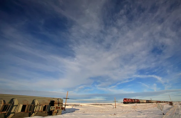 Destruição de comboios em Saskatchewan — Fotografia de Stock