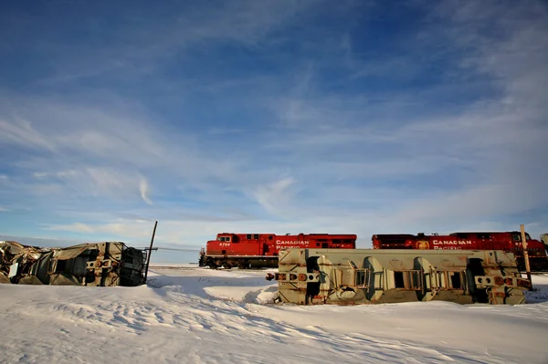 Zugunglück Grand Coulee Saskatchewan — Stockfoto