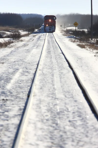 Comboio em Winter Canada — Fotografia de Stock