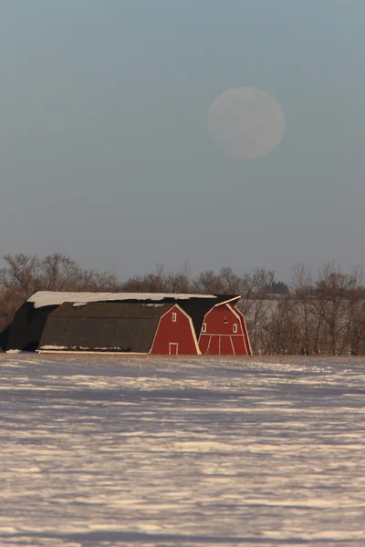 stock image Barn and Full Moon Canada