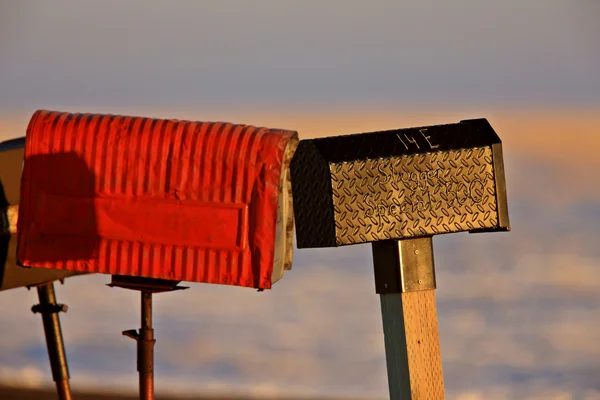 Mail dobozok téli Kanadában — Stock Fotó