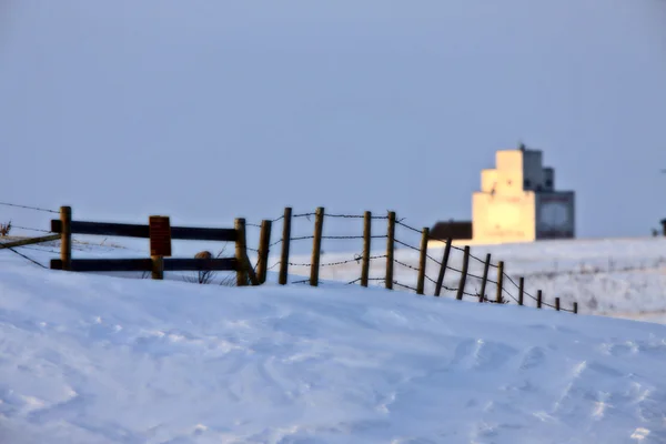 穀物エレベーター サスカチュワン カナダ冬 — ストック写真