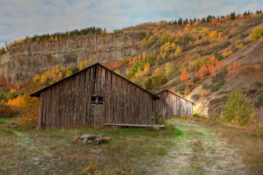 Native village in Northern British Columbia clipart