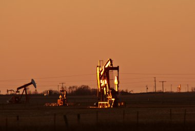 saskatchewan ağaçların yakındaki yağ pompası