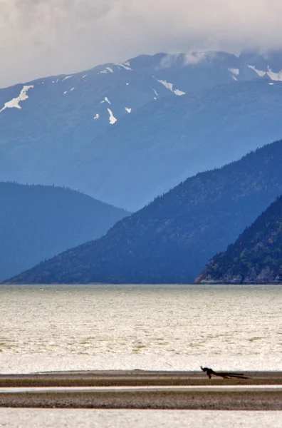 Χαμηλή Νέφωση Βουνά Ακτών Της British Columbia — Φωτογραφία Αρχείου