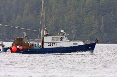 Fishing troller returning home near Prince Rupert clipart