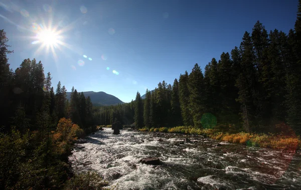 Řeka Maligne Národním Parku Jasper — Stock fotografie