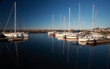 Sailboats at Gimli Marina on Lake Winnipeg clipart