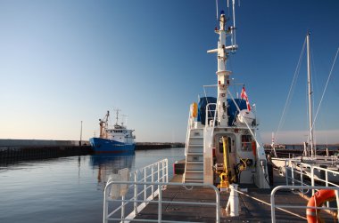 Commercial fishing boats at Gimli Marina on Lake Winnipeg clipart