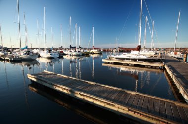 Morning lighting on Gimli Marina on Lake Winnipeg clipart