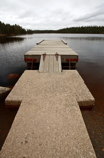 Doca Barco Lago Manitoba Norte — Fotografia de Stock