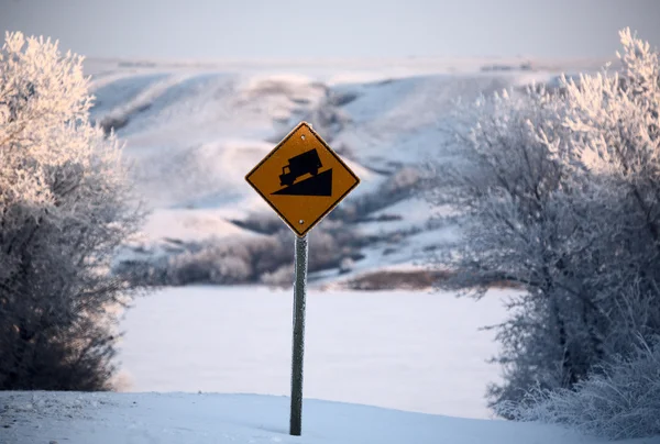 Brant backe tecken med utsikt över buffalo pund sjön — Stockfoto