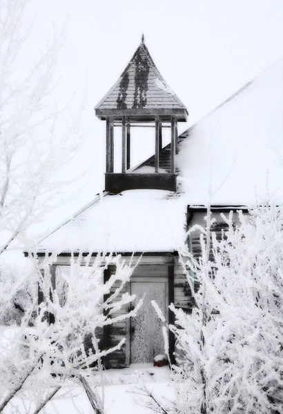 stock image Abandoned building rural Saskatchewan in winter