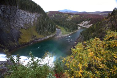 Murray River from side of Kinuseo Fall in Alberta clipart