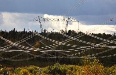 Hydro Power tower and lines in beautiful British Columbia clipart