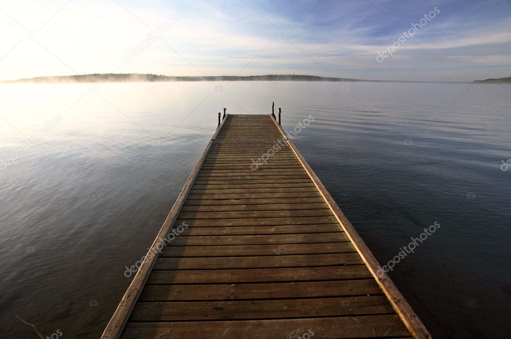 Boat dock on a Saskatchewan lake
