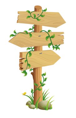 Wooden Direction Sign clipart