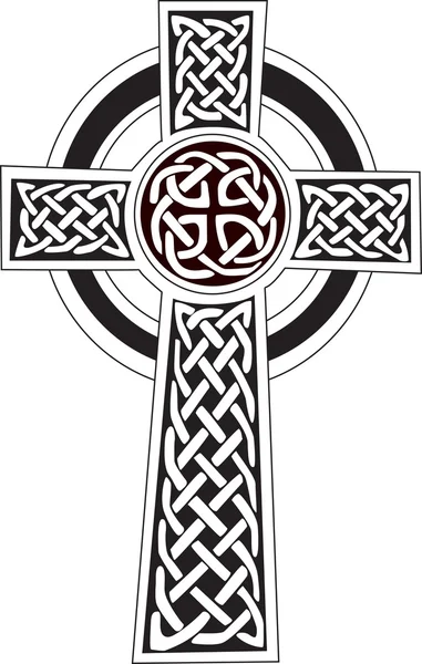 Komplexe Keltische Kreuz Symbol Ideal Für Tätowierung Kann Vollständig Modifiziert — Stockvektor
