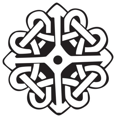 Beyaz arka plan üzerinde izole bir Kelt sembolü bir tasarıma sahip bir çizimi.