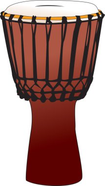 Vectorized percussion drum - djembem tam-tam clipart